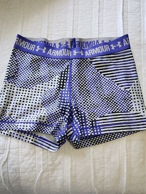 Under Armour Purple and White Activewear Compression Performance Shorts